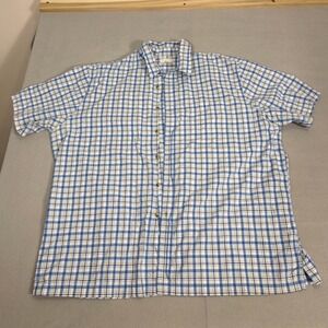 Dockers Mens‎ XXL Blue Plaid Short Sleeve 100% Cotton Button Down Shirt 0515